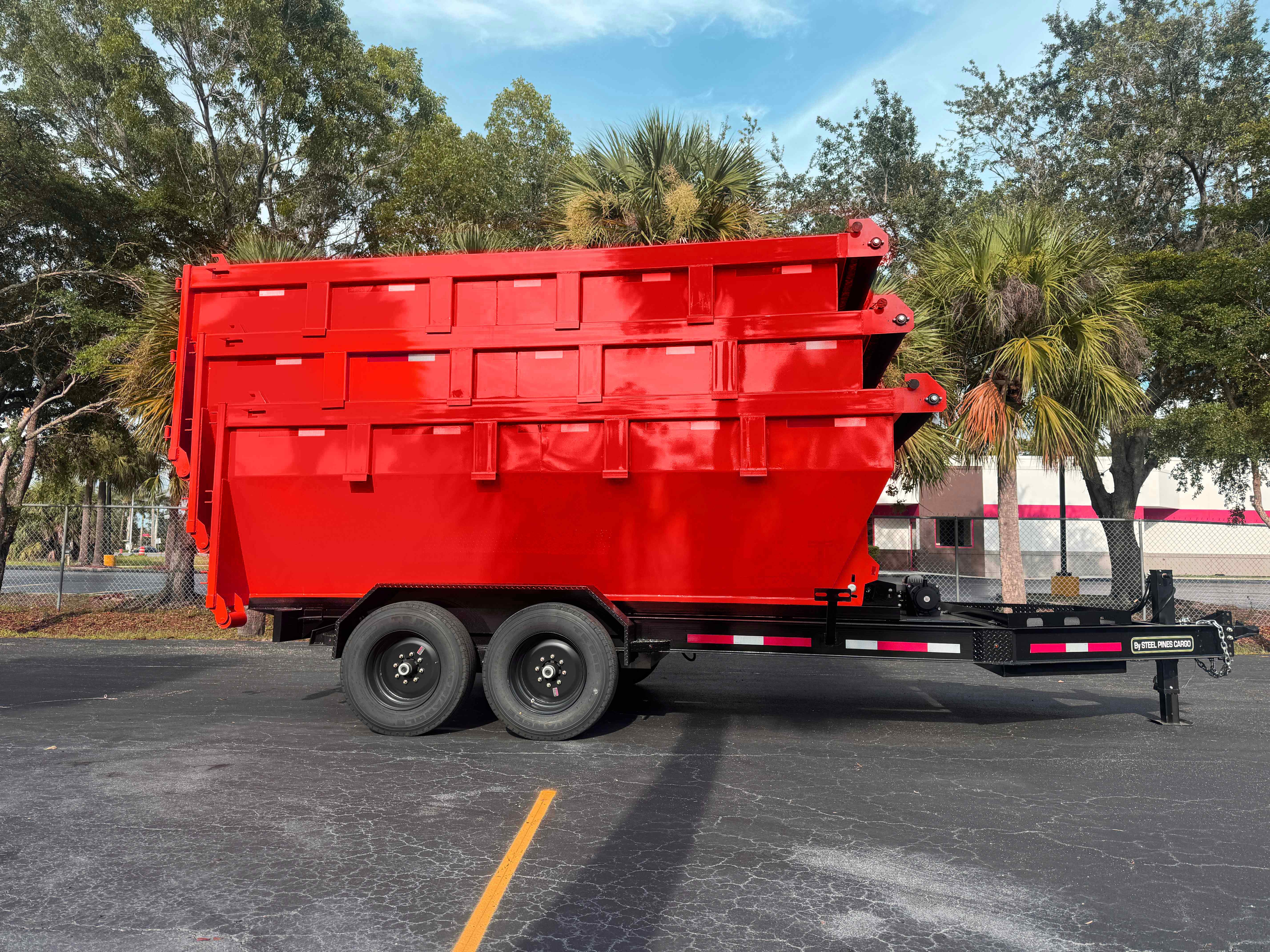 New 7×16 STEEL PINES Roll Off Trailer