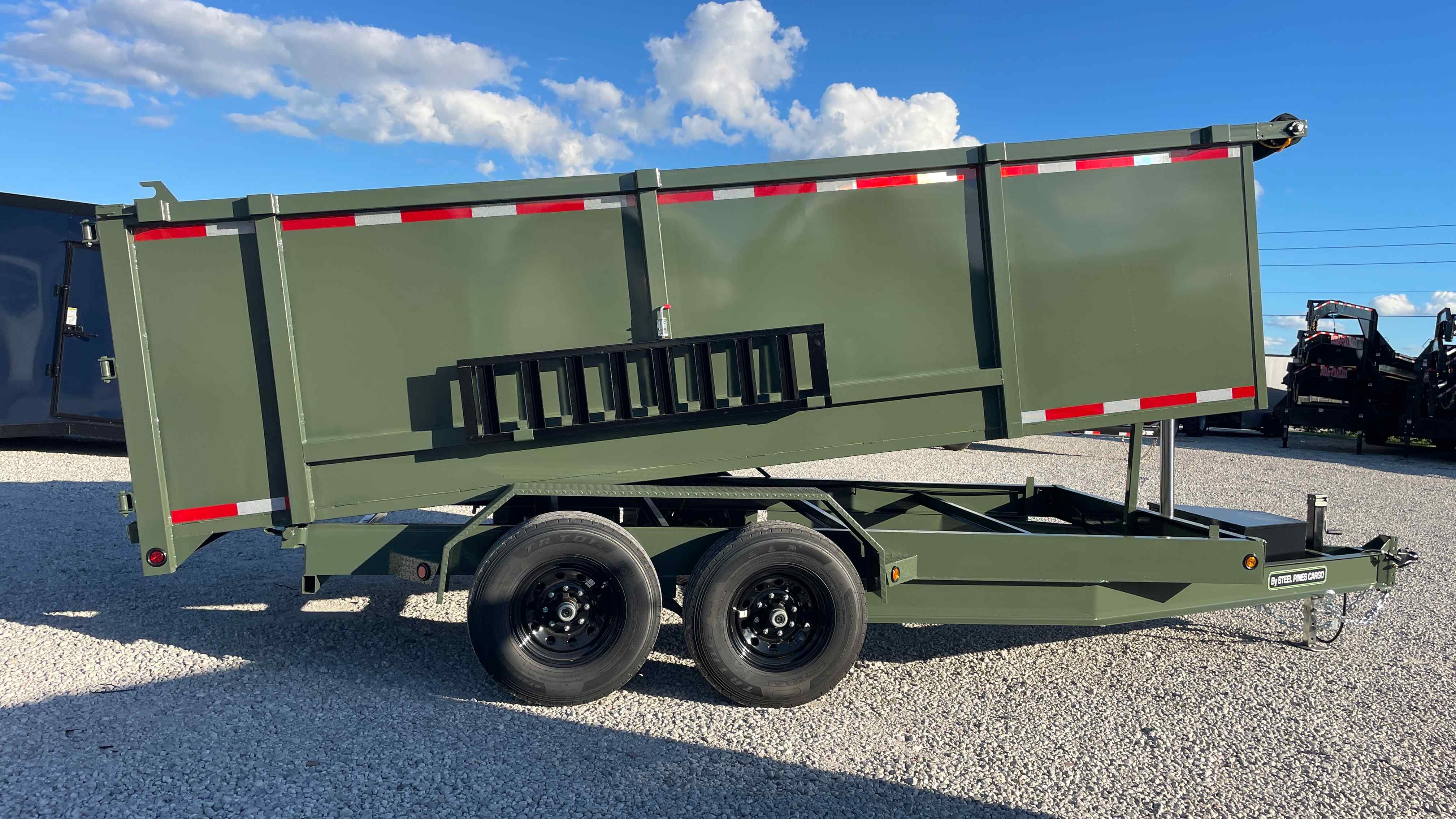 New 7×16 STEEL PINES Dump Trailer