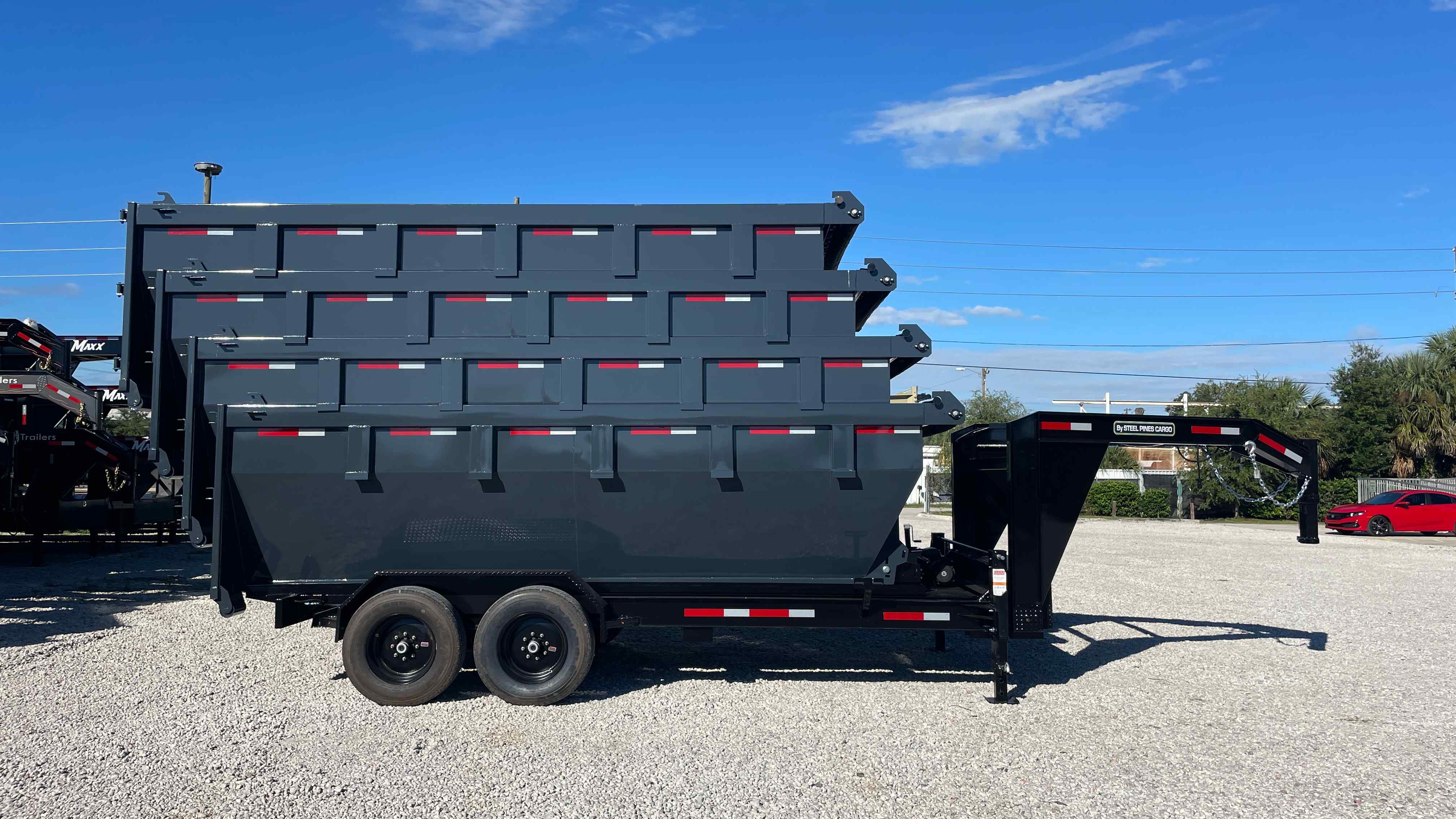 New 7×16 STEEL PINES Roll Off Trailer
