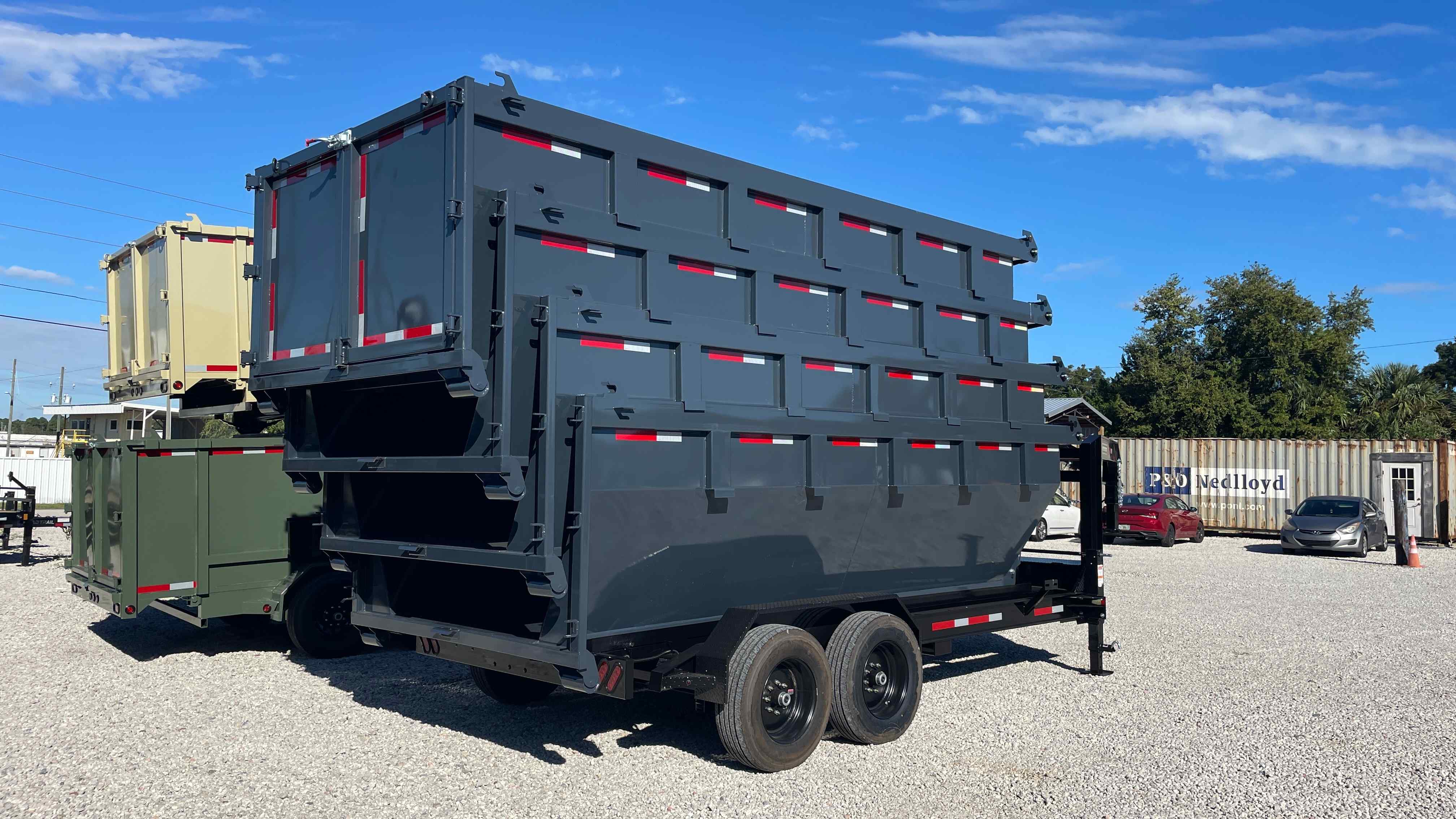 New 7×16 STEEL PINES Roll Off Trailer