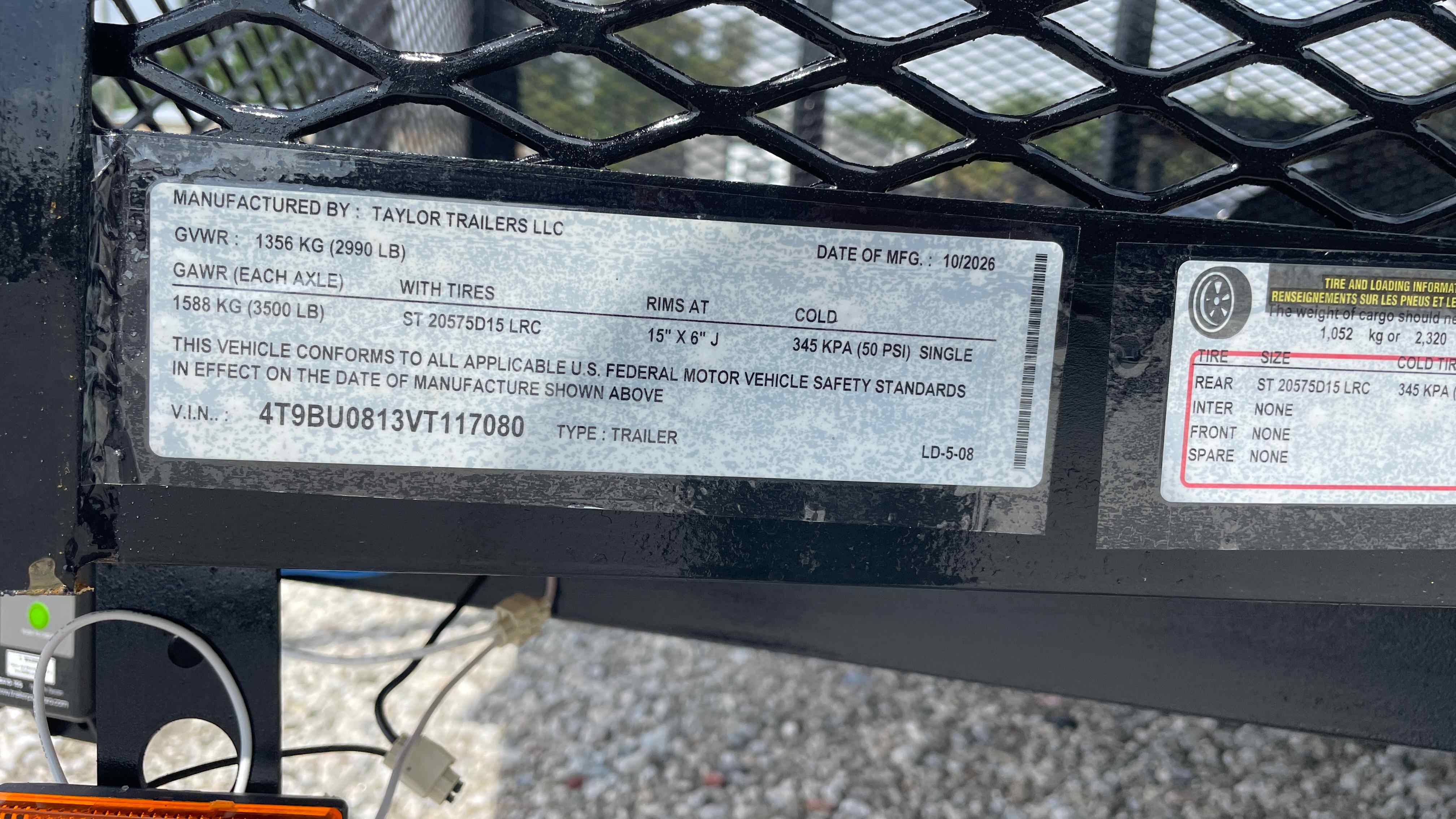 New 5×8 Taylor Utility Trailer