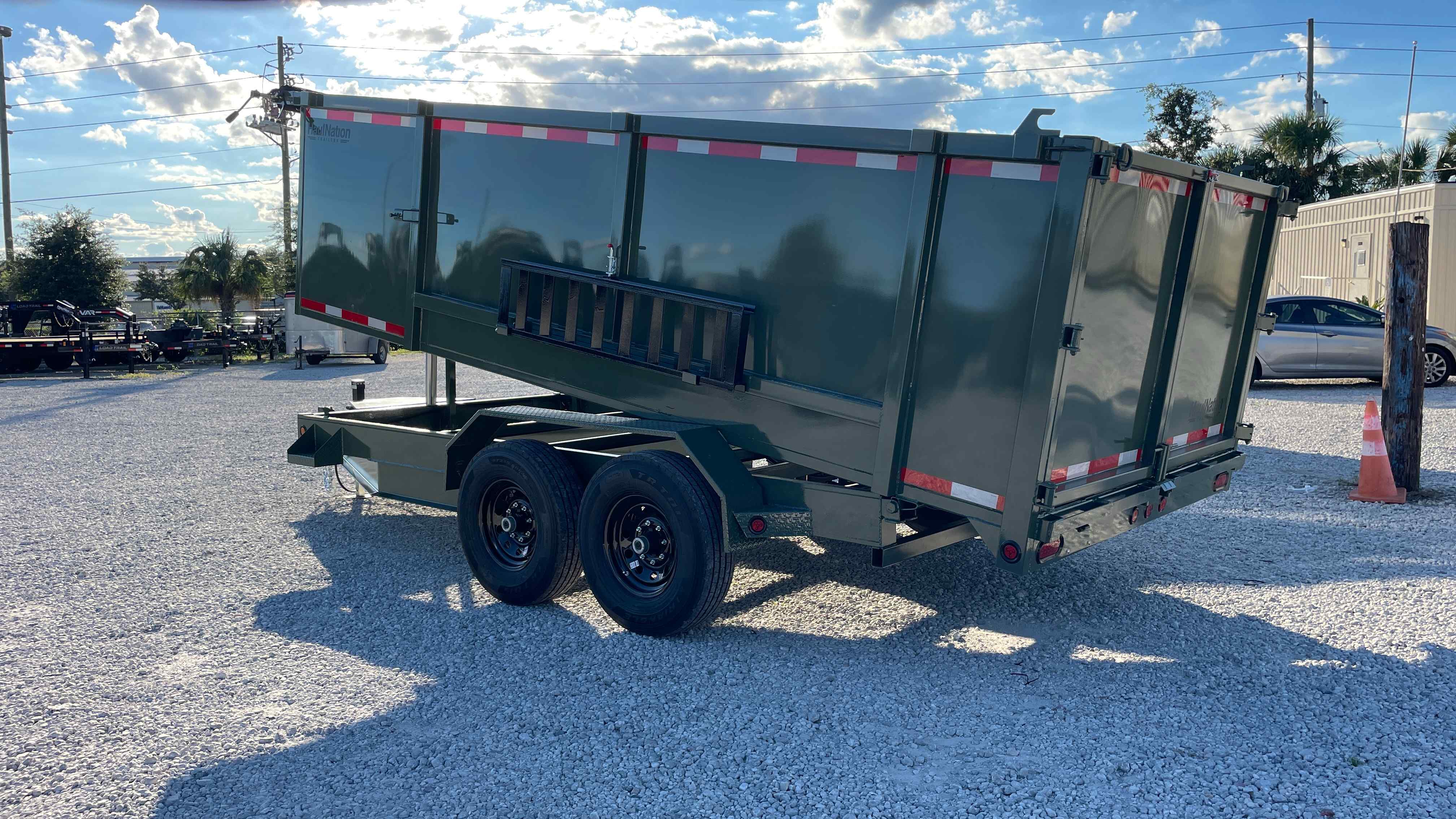 New 7×16 STEEL PINES Dump Trailer
