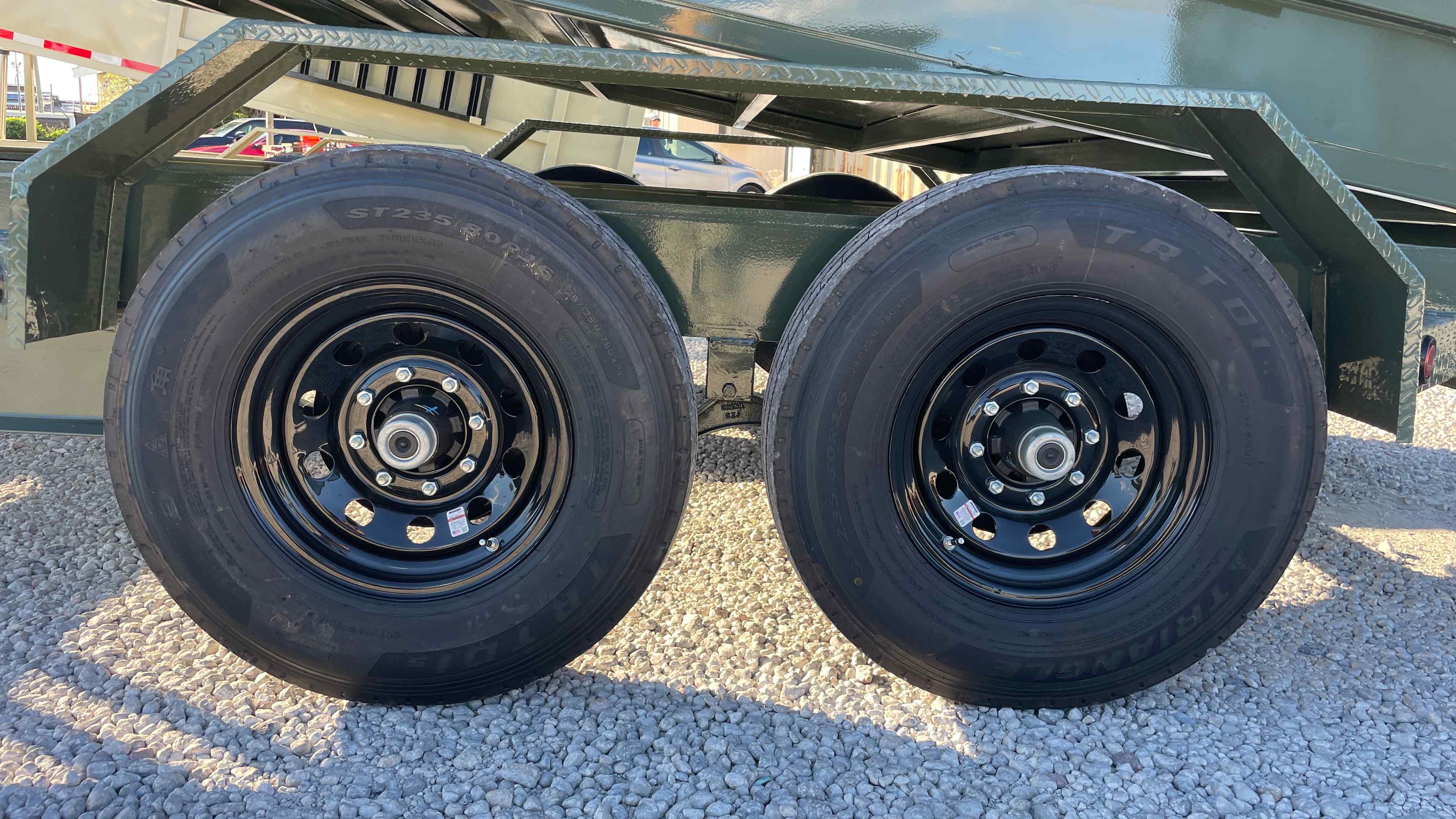 New 7×16 STEEL PINES Dump Trailer